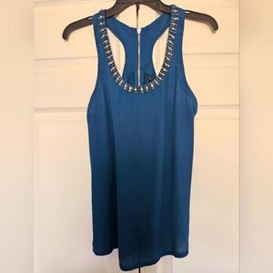 Express Top, Size S, Beaded, Navy Blue